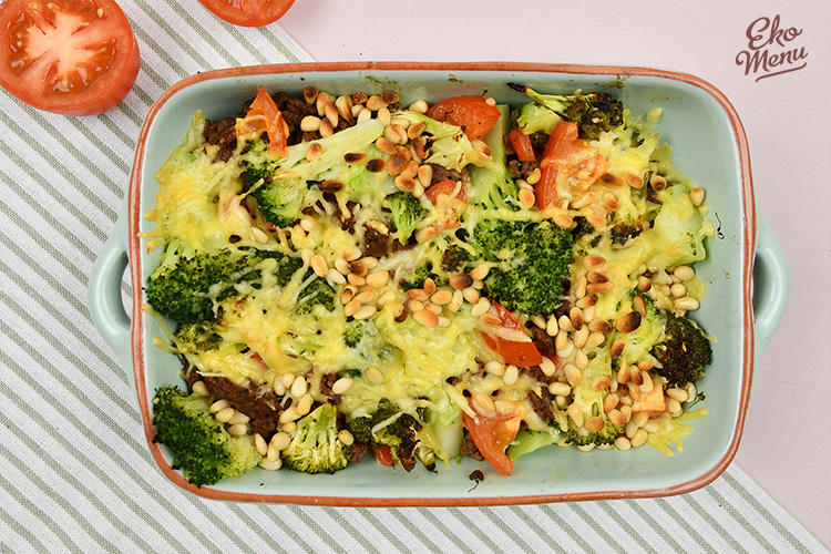 Broccoli-tomaat gratin met Waals gehakt